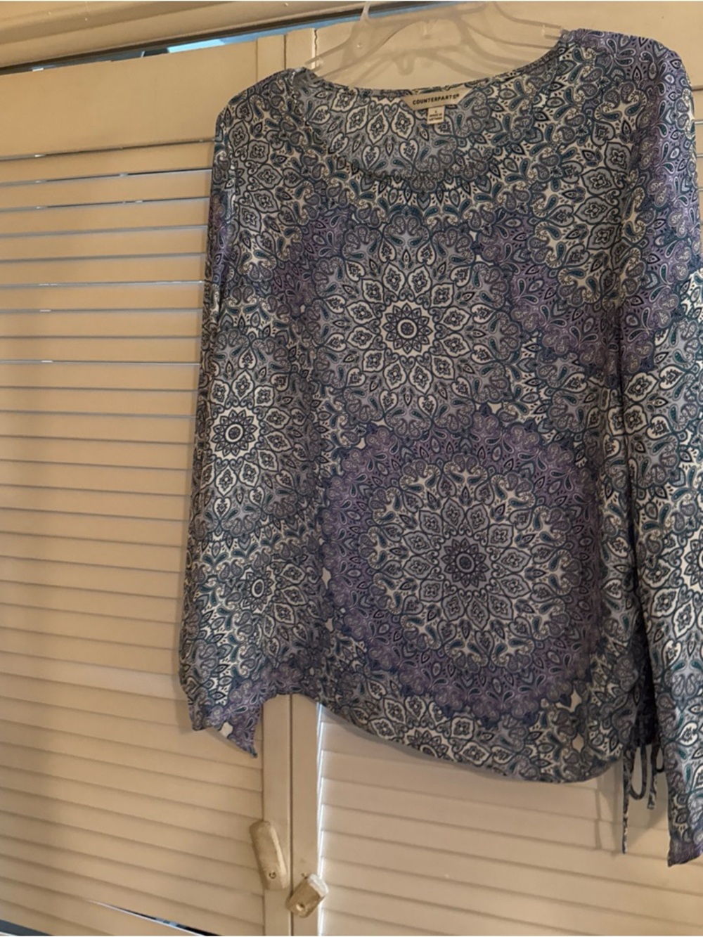 Counterparts Blues, green and Purple Mandala-Print Blouse